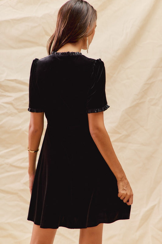 COMING SOON! Christmas Velvet Ruffled Mini Dress