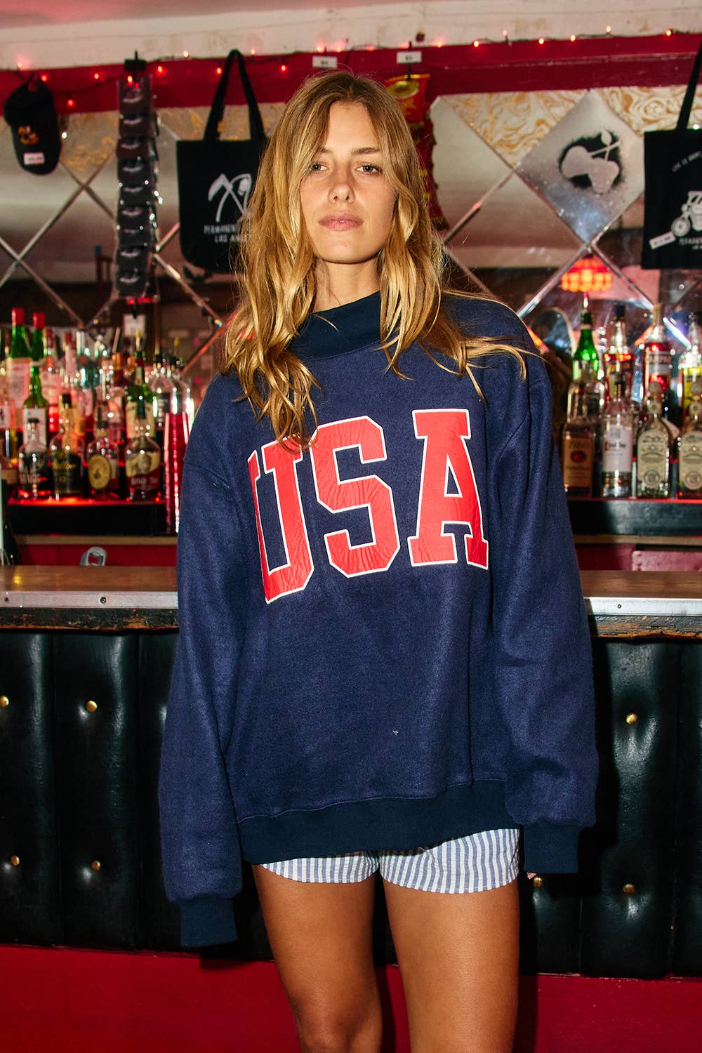 IT2594-USAFLAG 'USA & FLAG' Reversible Mock Neck Sweatshirt