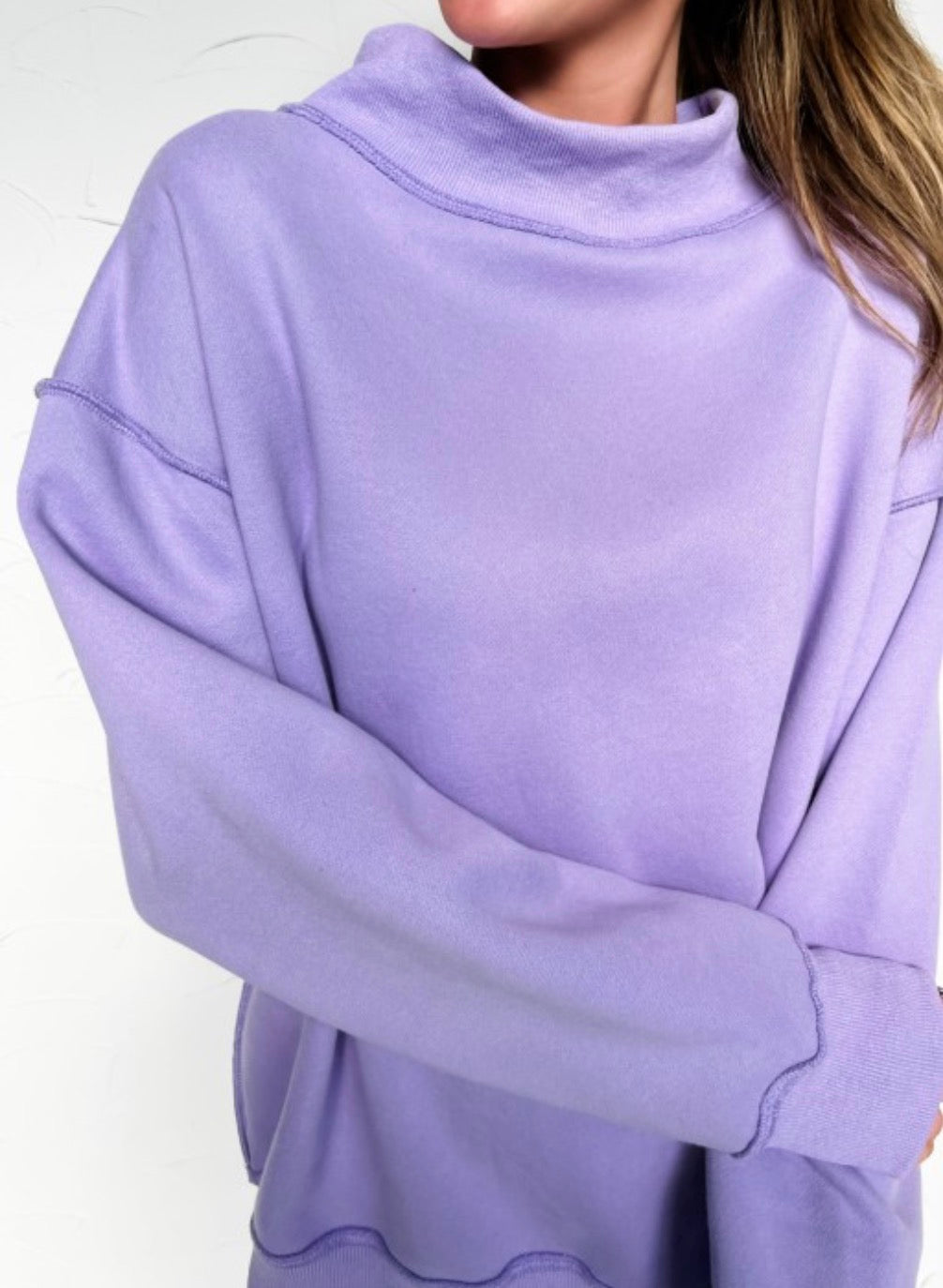 Pastel Mock Neck Sweatshirt