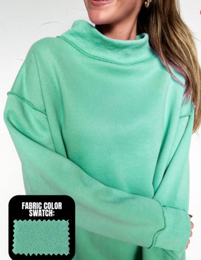 Pastel Mock Neck Sweatshirt