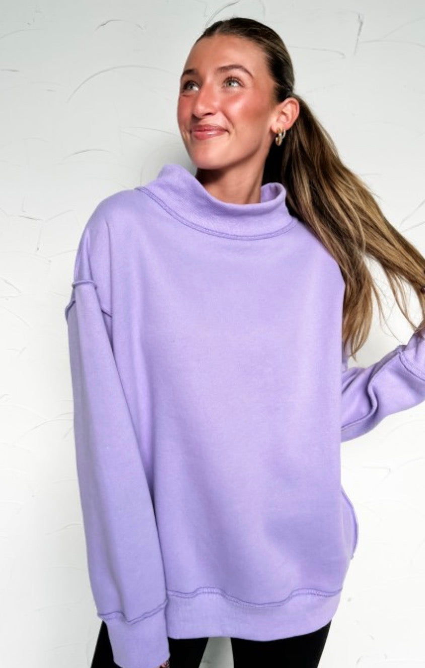 Pastel Mock Neck Sweatshirt