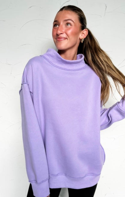 Pastel Mock Neck Sweatshirt
