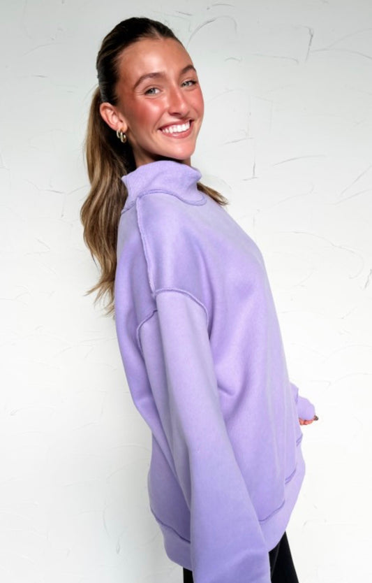 Pastel Mock Neck Sweatshirt