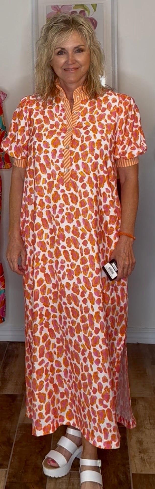 Orange/Pink Leopard Dress
