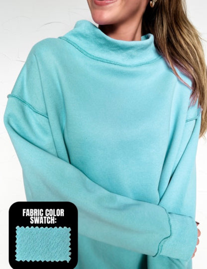 Pastel Mock Neck Sweatshirt