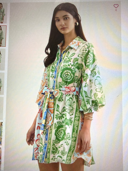Dress - Green Multicolored