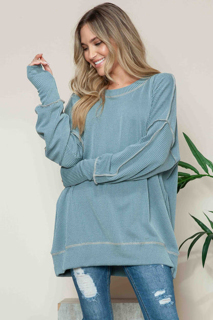 Ribbed Oversized Sweatshirt