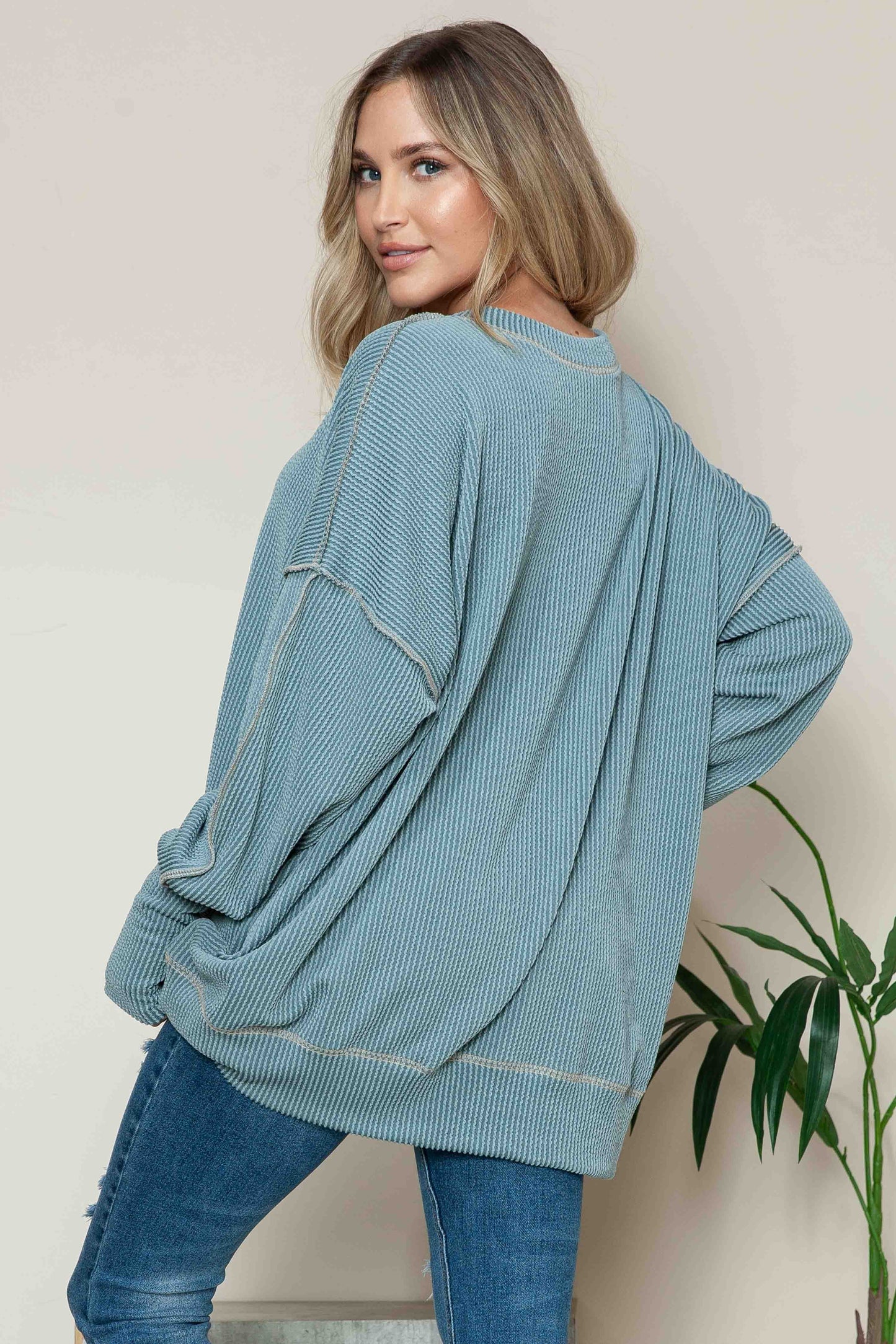 Ribbed Oversized Sweatshirt