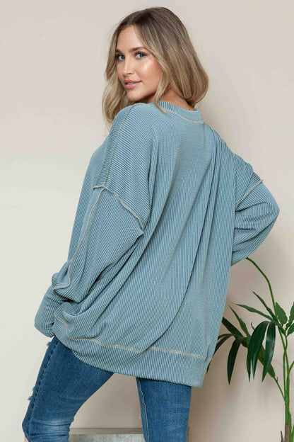 Ribbed Oversized Sweatshirt