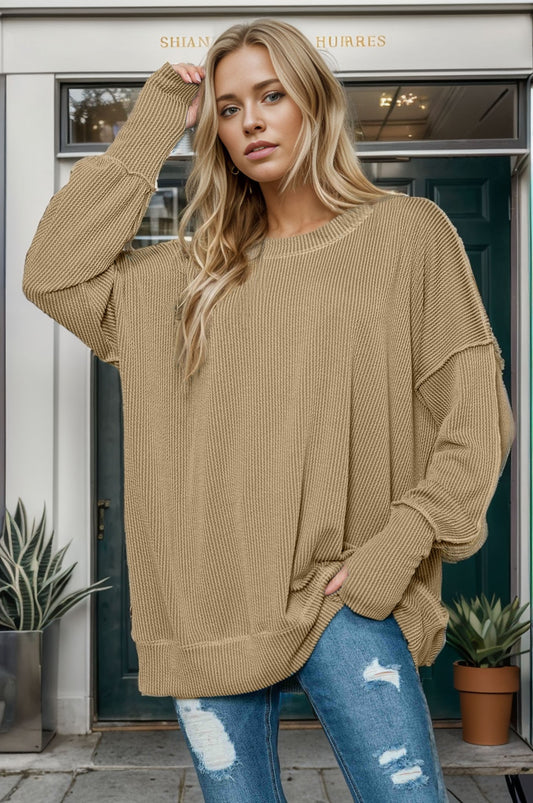 Ribbed Oversized Sweatshirt