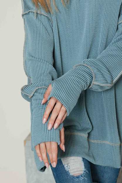 Ribbed Oversized Sweatshirt