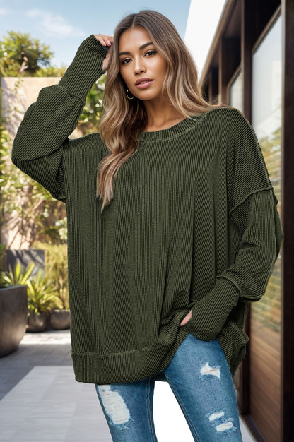 Ribbed Oversized Sweatshirt