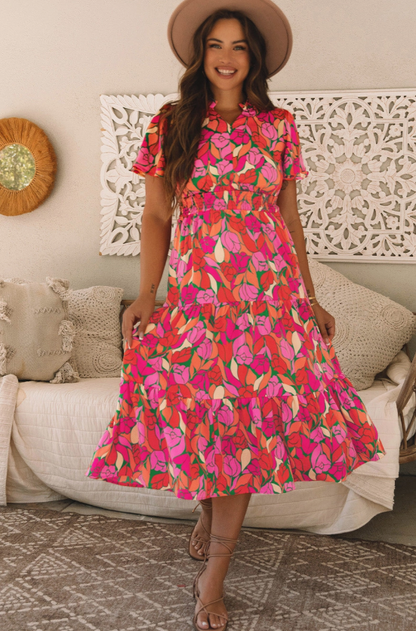 Lillie Floral Short Sleeve Maxi Dress