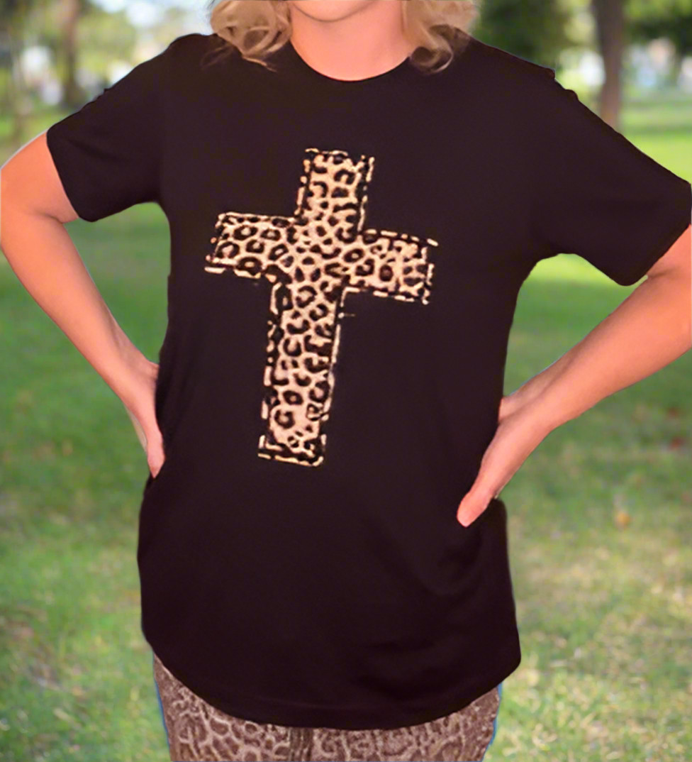 Leopard Cross Graphic T-shirt