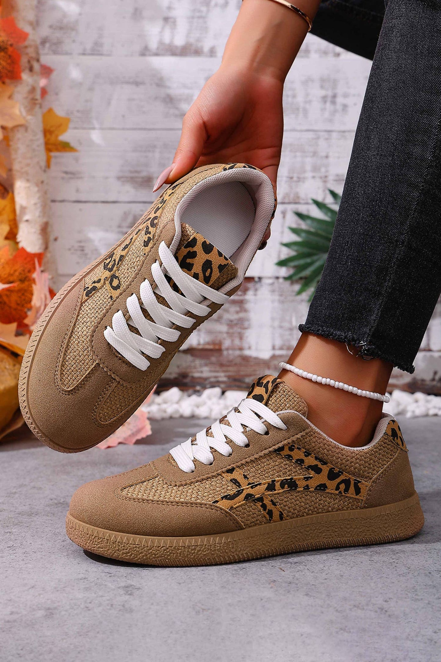 Faux Suede Contrast Patchwork Detail Sneakers | US6-10