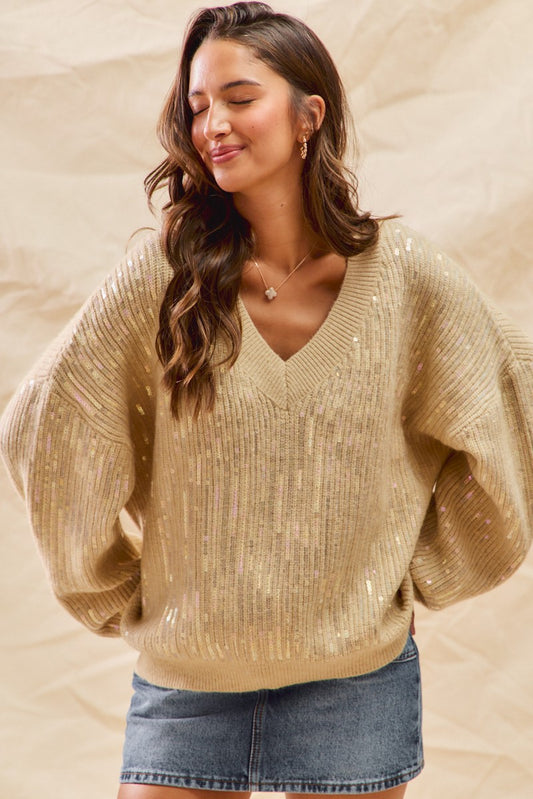 COMING SOON! Holiday Clear Sequins Sweater