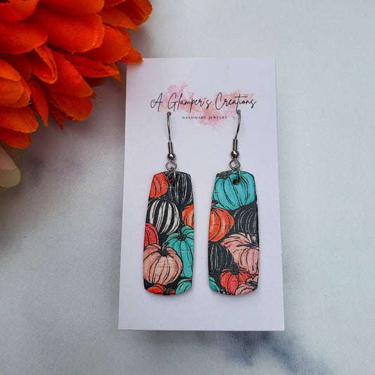 Pumpkins Mini Bar Leather Earrings