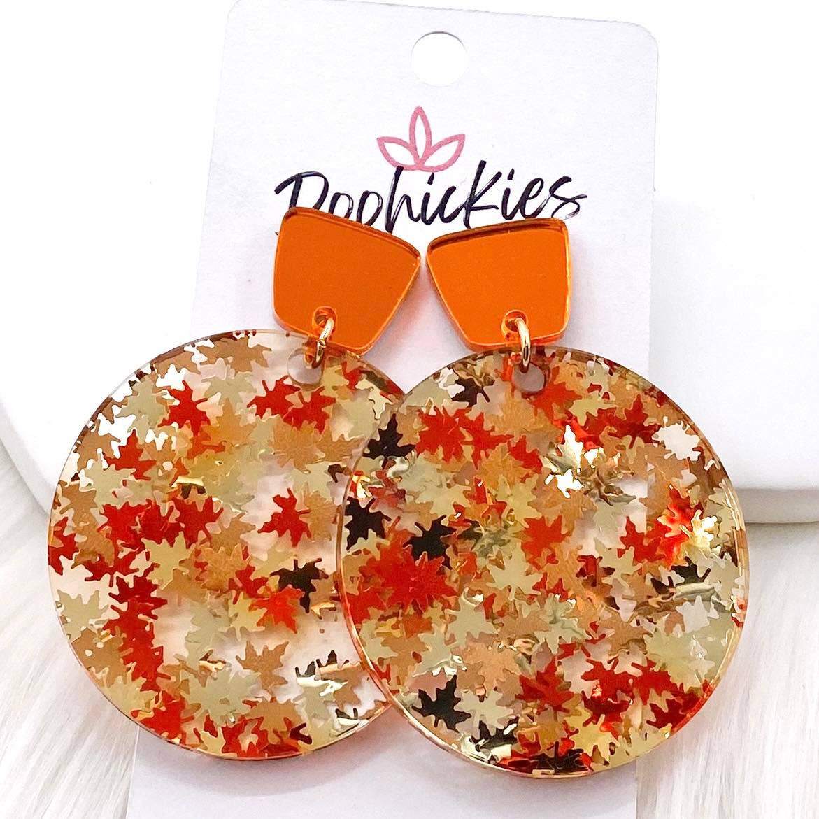 2" Fall Feels Piggyback Dangle Acrylic Fall Earrings