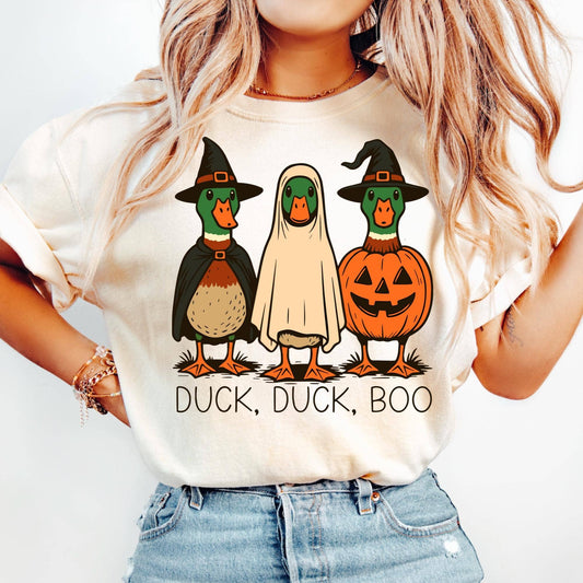 Duck Duck Boo T-Shirt, Silly Duck Ghost Witch Sweatshirt
