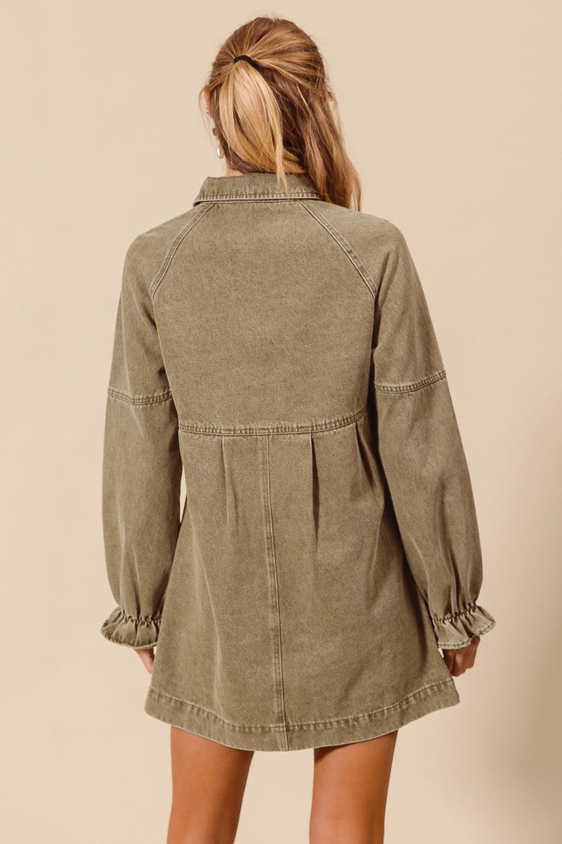 COMING SOON! Washed Color Denim Button Down Dress