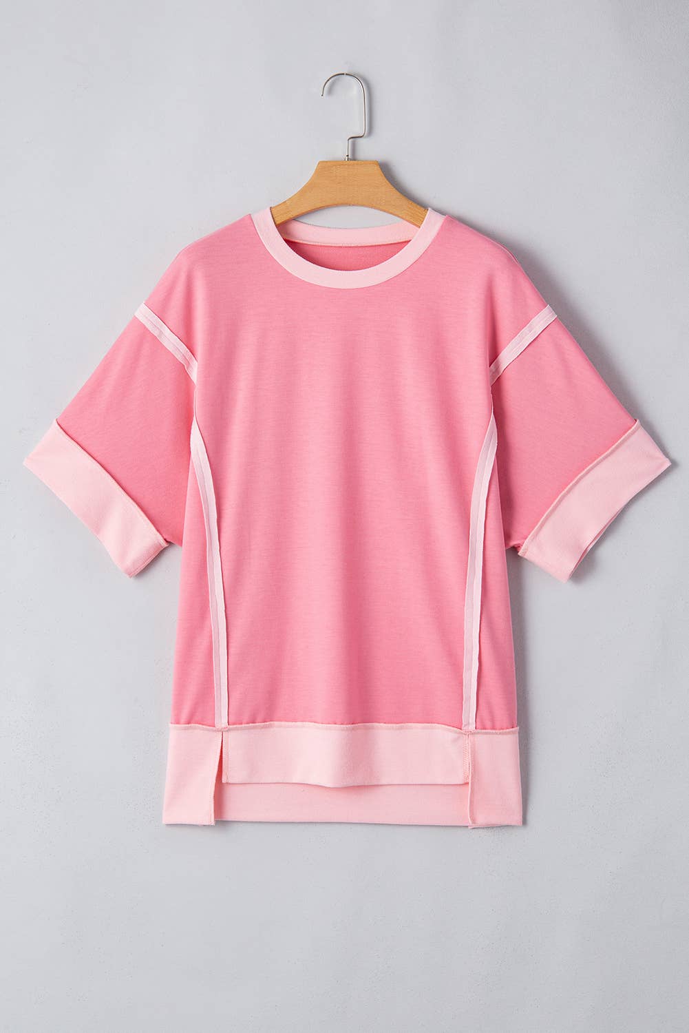 LDC Spring Half Sleeve Raw Seam High Side Split Top|S-4X