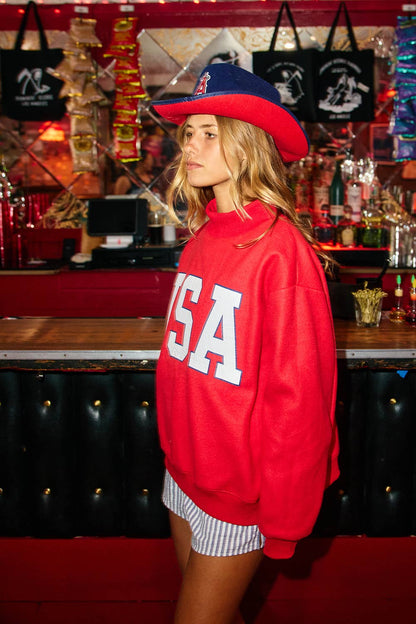 IT2594-USAFLAG 'USA & FLAG' Reversible Mock Neck Sweatshirt
