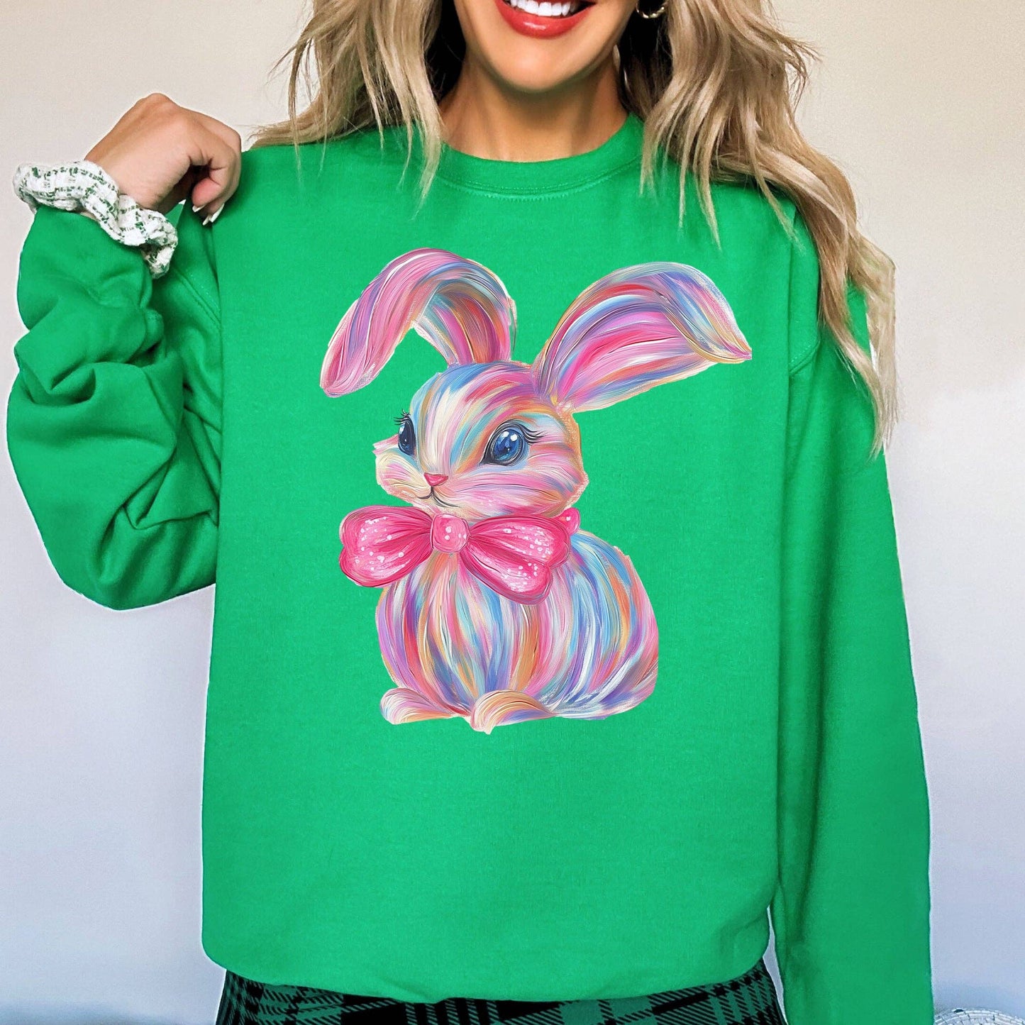 Glittery Easter Bunny, Rabbit, Adorable Sweatshirt