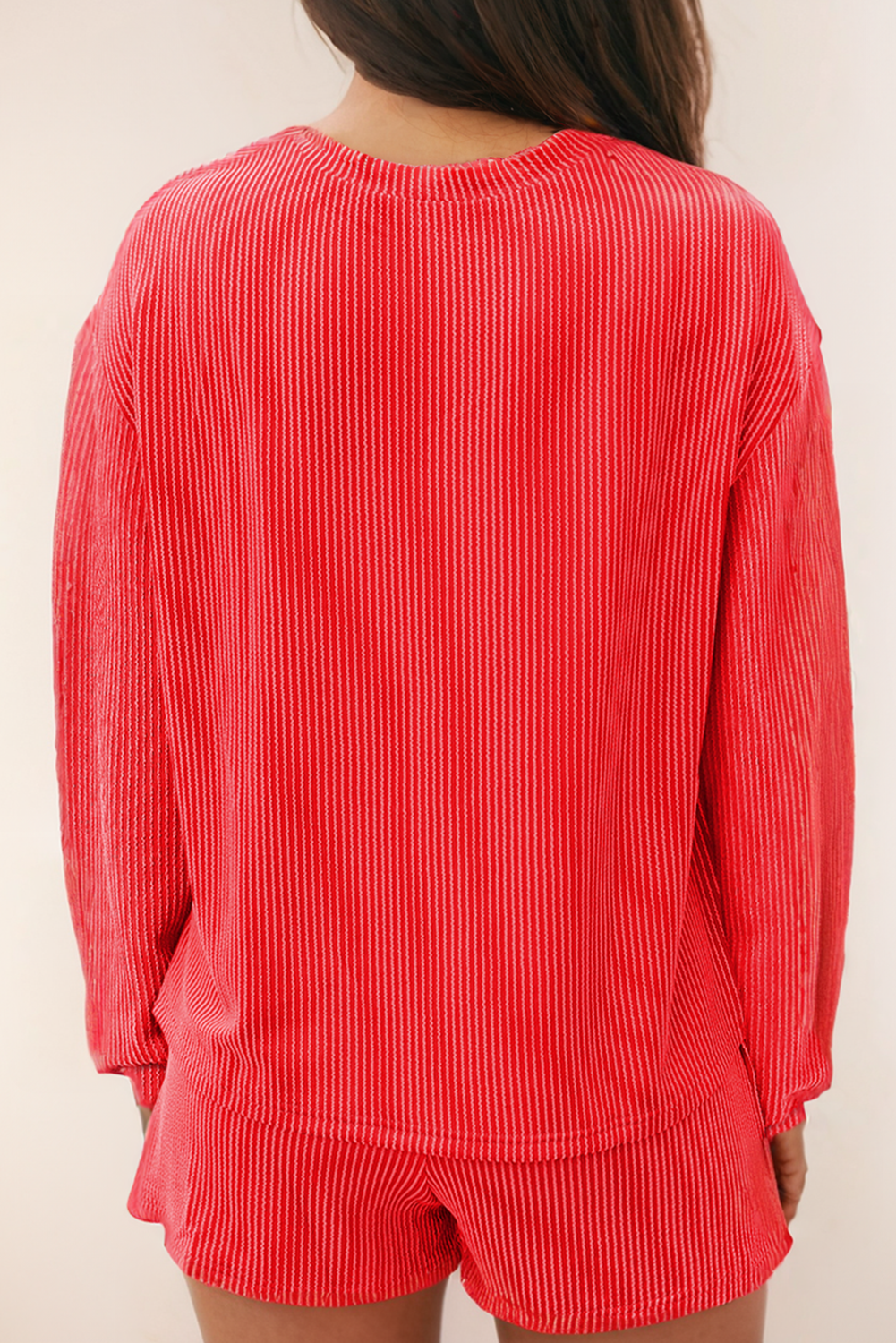 Sequin Christmas Tree Corded Long Sleeve Top ans Shorts Set