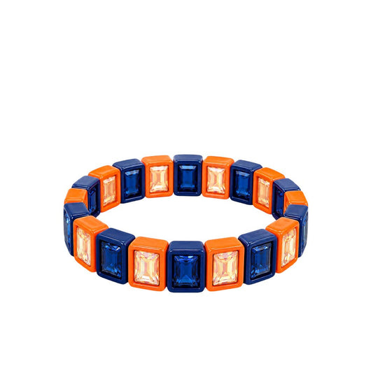 Girlie Girl Originals - Orange/Navy Rhinestone Bracelet