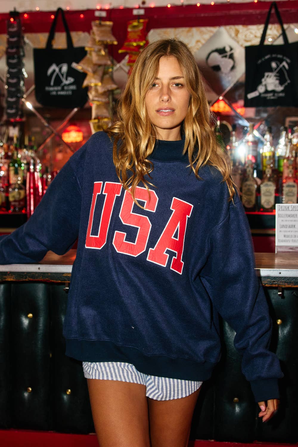 IT2594-USAFLAG 'USA & FLAG' Reversible Mock Neck Sweatshirt