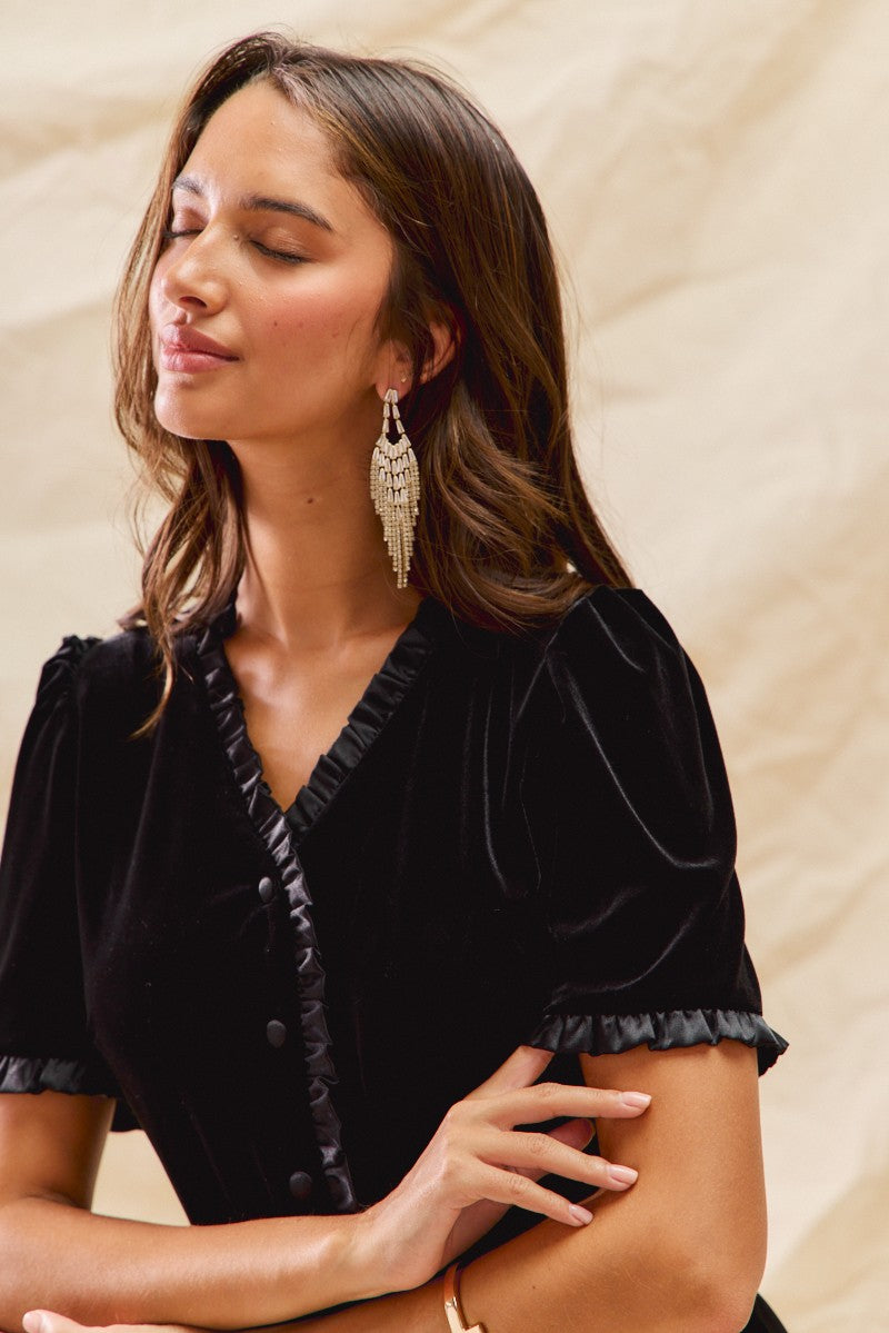 COMING SOON! Christmas Velvet Ruffled Mini Dress