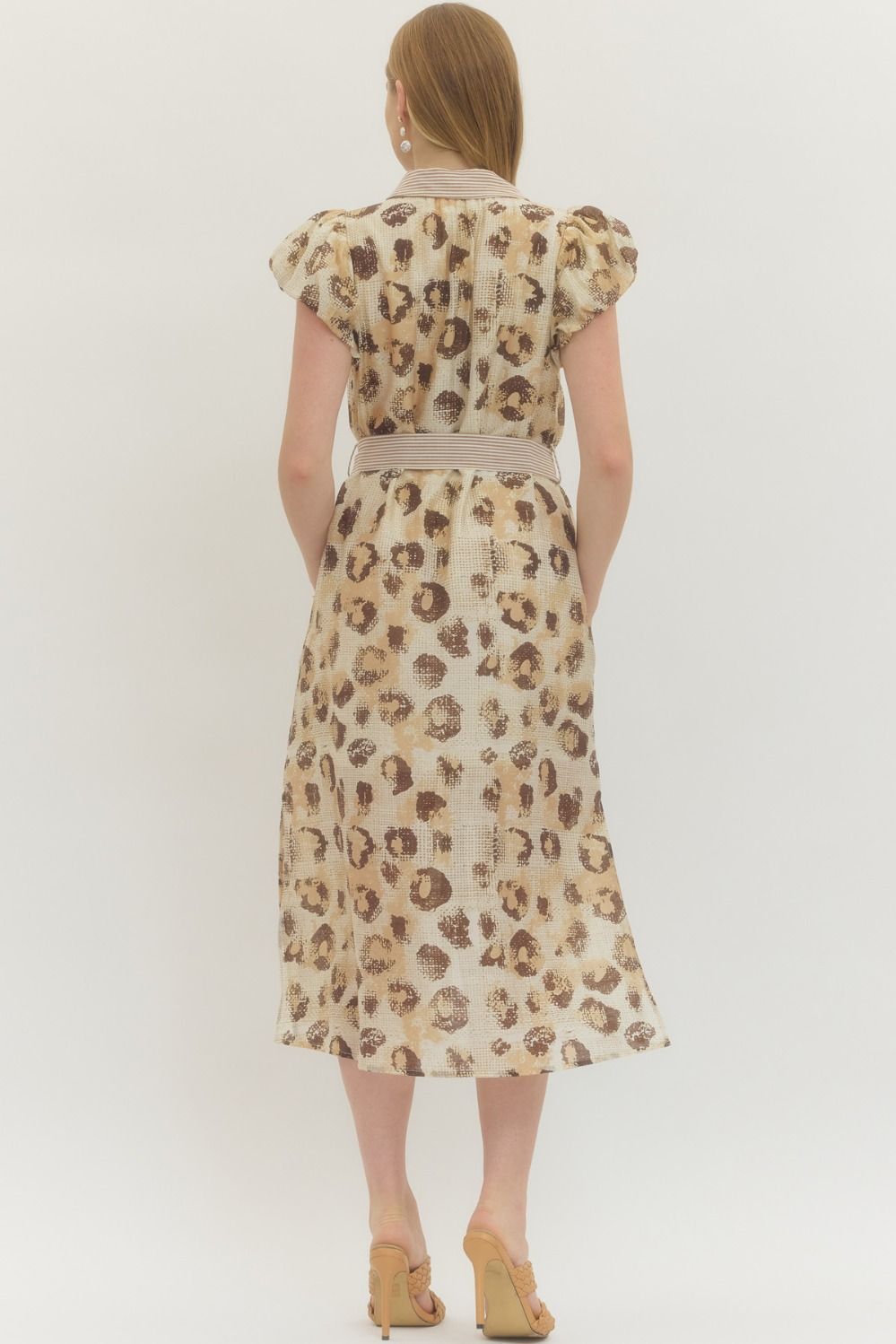 "The Lesley" Sand Leopard Dress