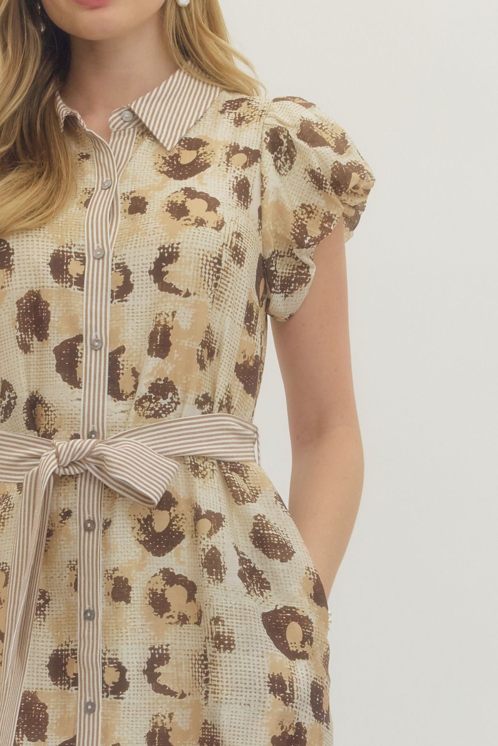 "The Lesley" Sand Leopard Dress