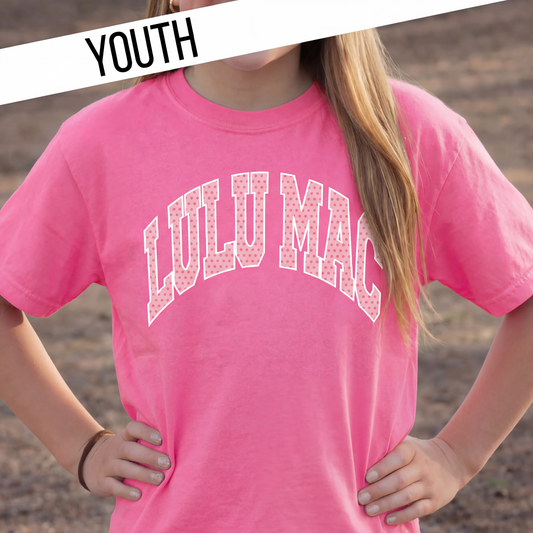 Neon Pink Polka Dot Youth Comfort Colors Tee